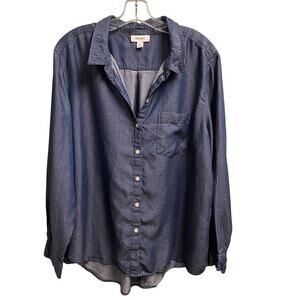 ON 34th Denim Chambray Button Down Size XXL Coastal Casual